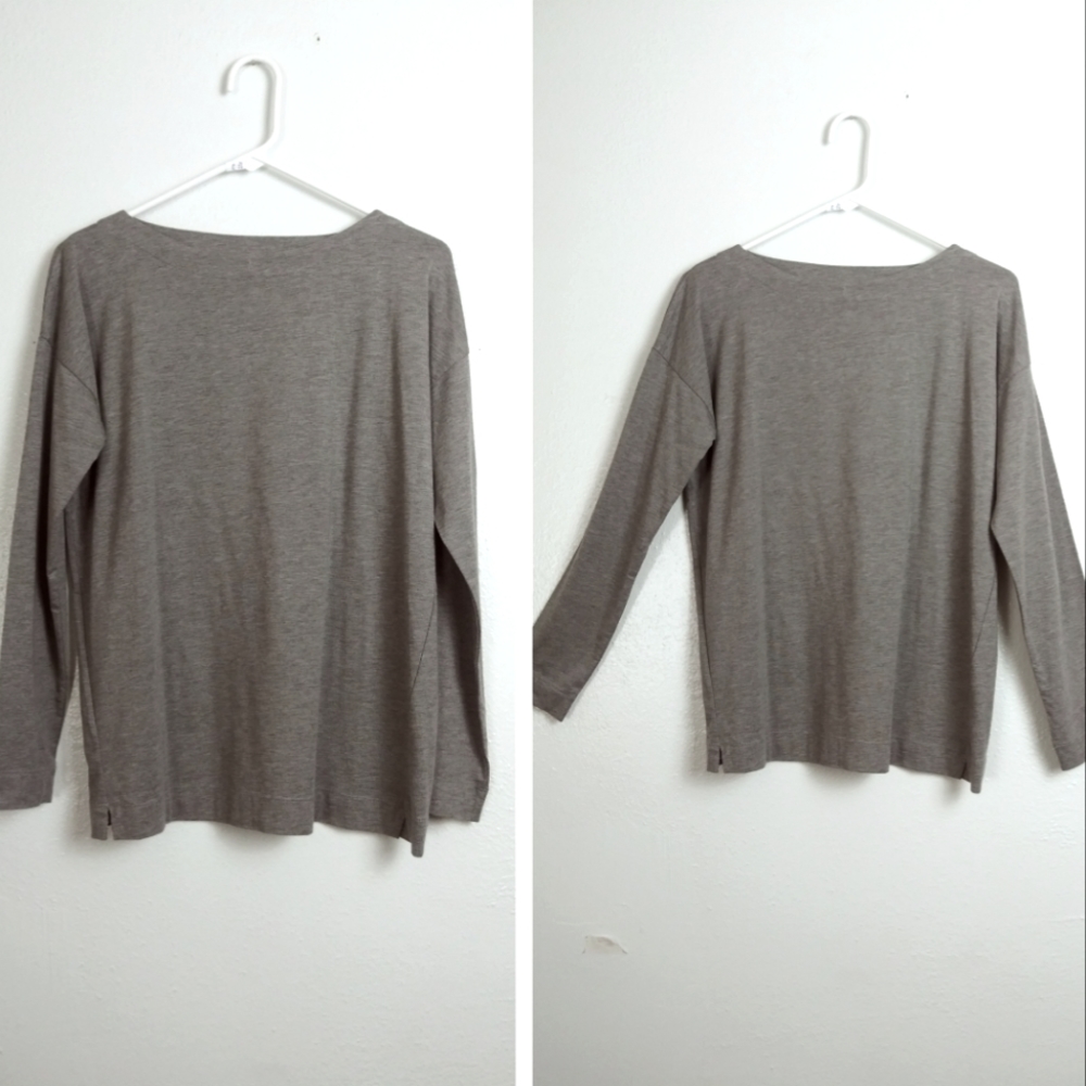 J.Jill Luxe Supima Forward - Seam Tee Women's Small Gray